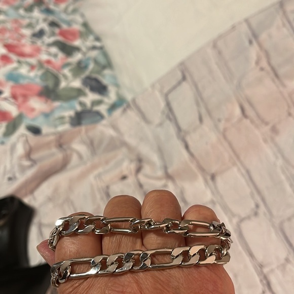 Silvertone Chain Bracelet/Choker 15.5” - Picture 4 of 6